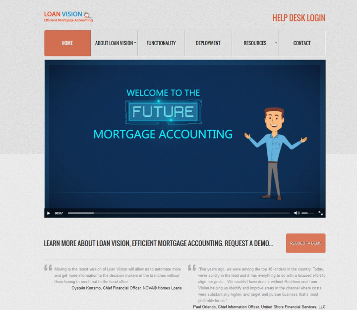 Loan Vision Mortgage Accounting Website