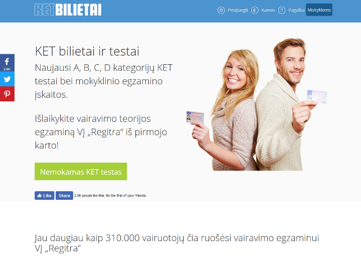Ketbilietai.lt - Learning Platform <a href="https://www.ketbilietai.lt/" target="_blank">https://www.ketbilietai.lt/<a/>