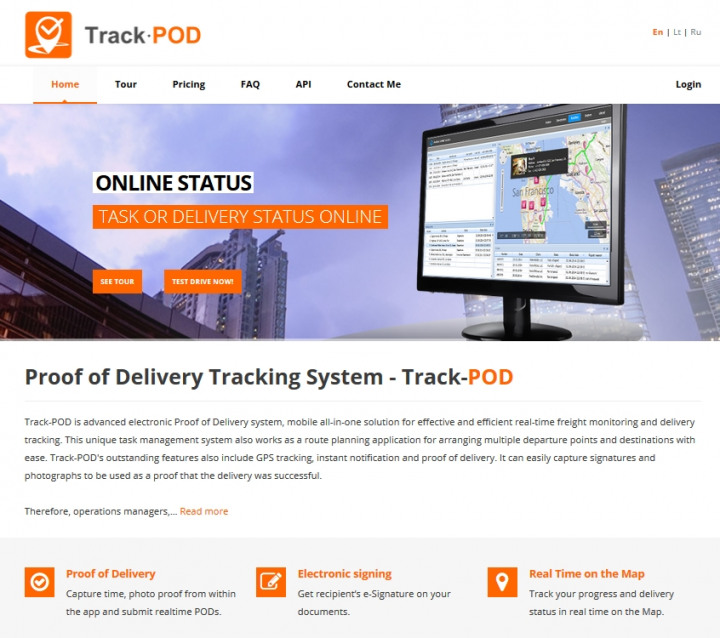 TrackPOD Website for Mobile APP