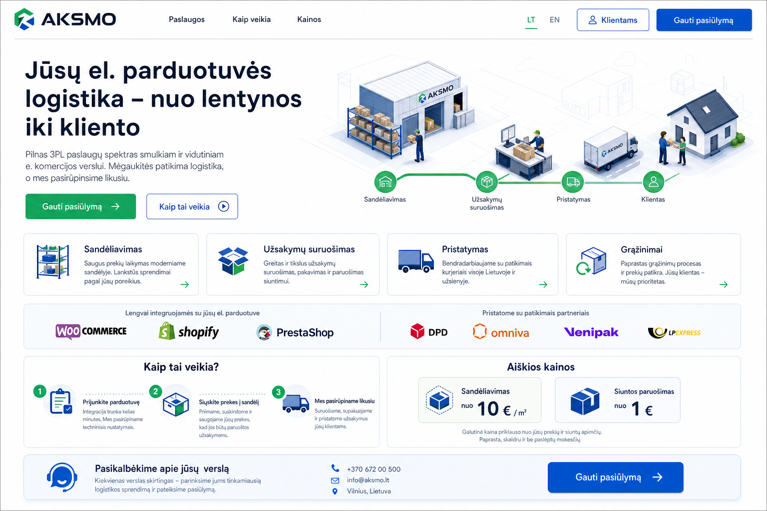Aiški 3PL logistika – desktop maketas