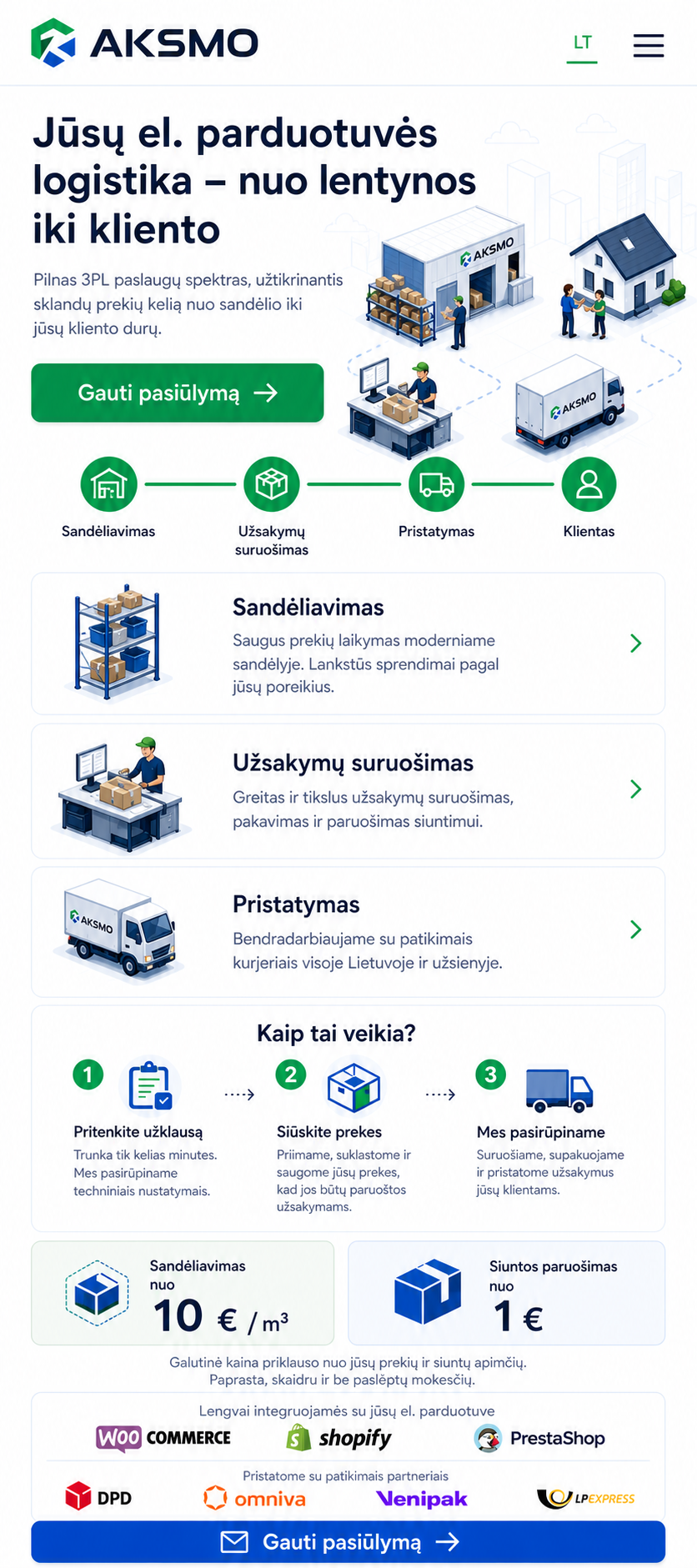 Aiški 3PL logistika – mobile maketas
