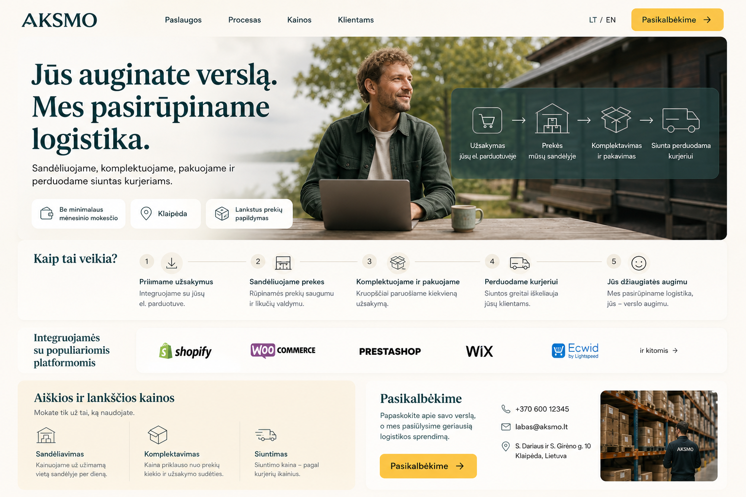 Laisvė auginti verslą – desktop maketas