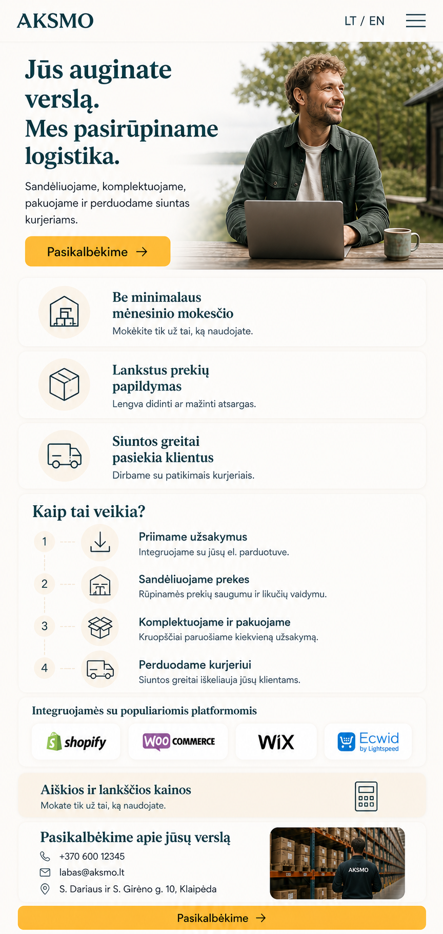 Laisvė auginti verslą – mobile maketas