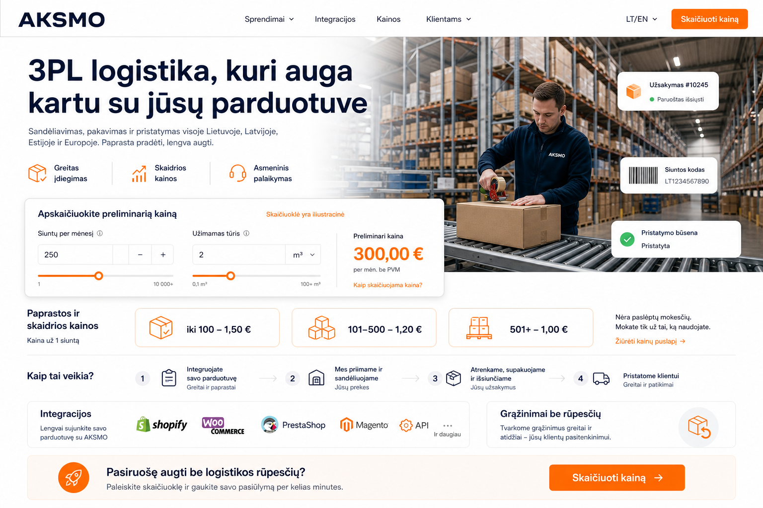 Tikslumas ir skaidri kainodara – desktop maketas