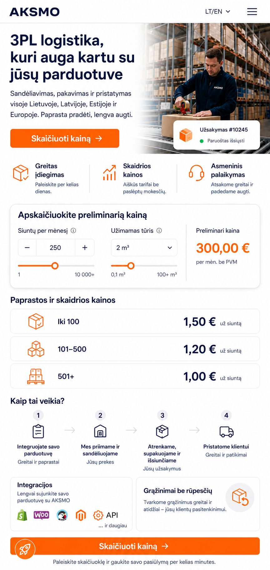 Tikslumas ir skaidri kainodara – mobile maketas