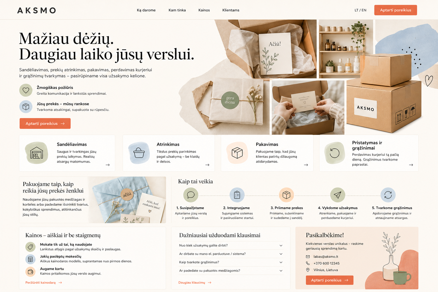 Individualus aptarnavimas prekės ženklams – desktop maketas